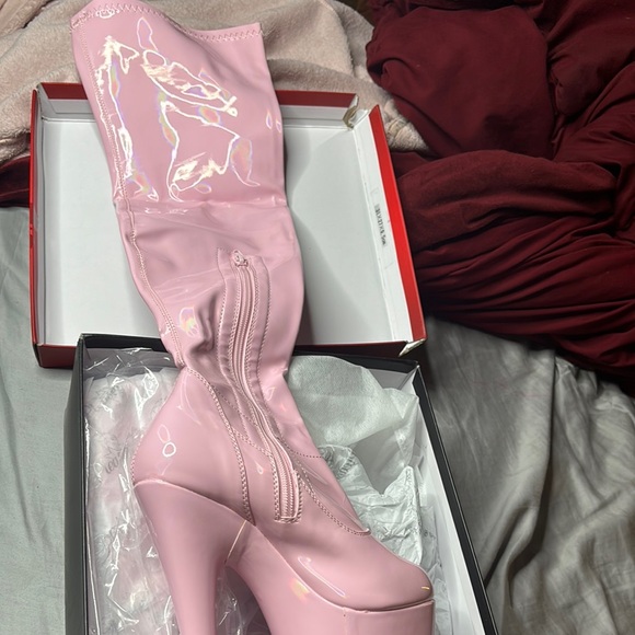 Pleaser Pink Over-the-Knee Boots - Picture 9 of 9